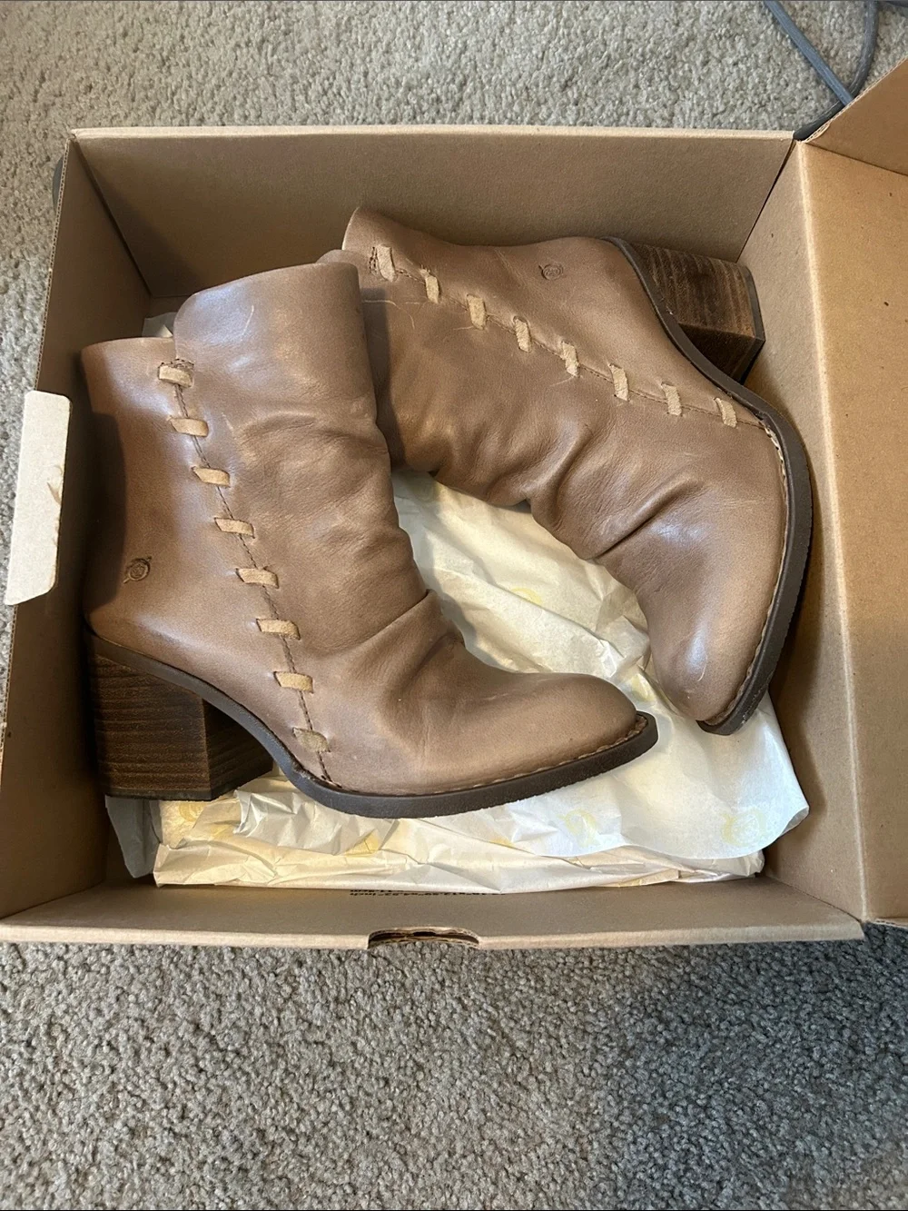 BORN Toni Leather Heeled Boots 8.5 - Picture 1 of 11